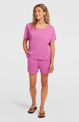 Essentials O'Neill Script Scoop Neck T-Shirt Women - Electric Fuschia