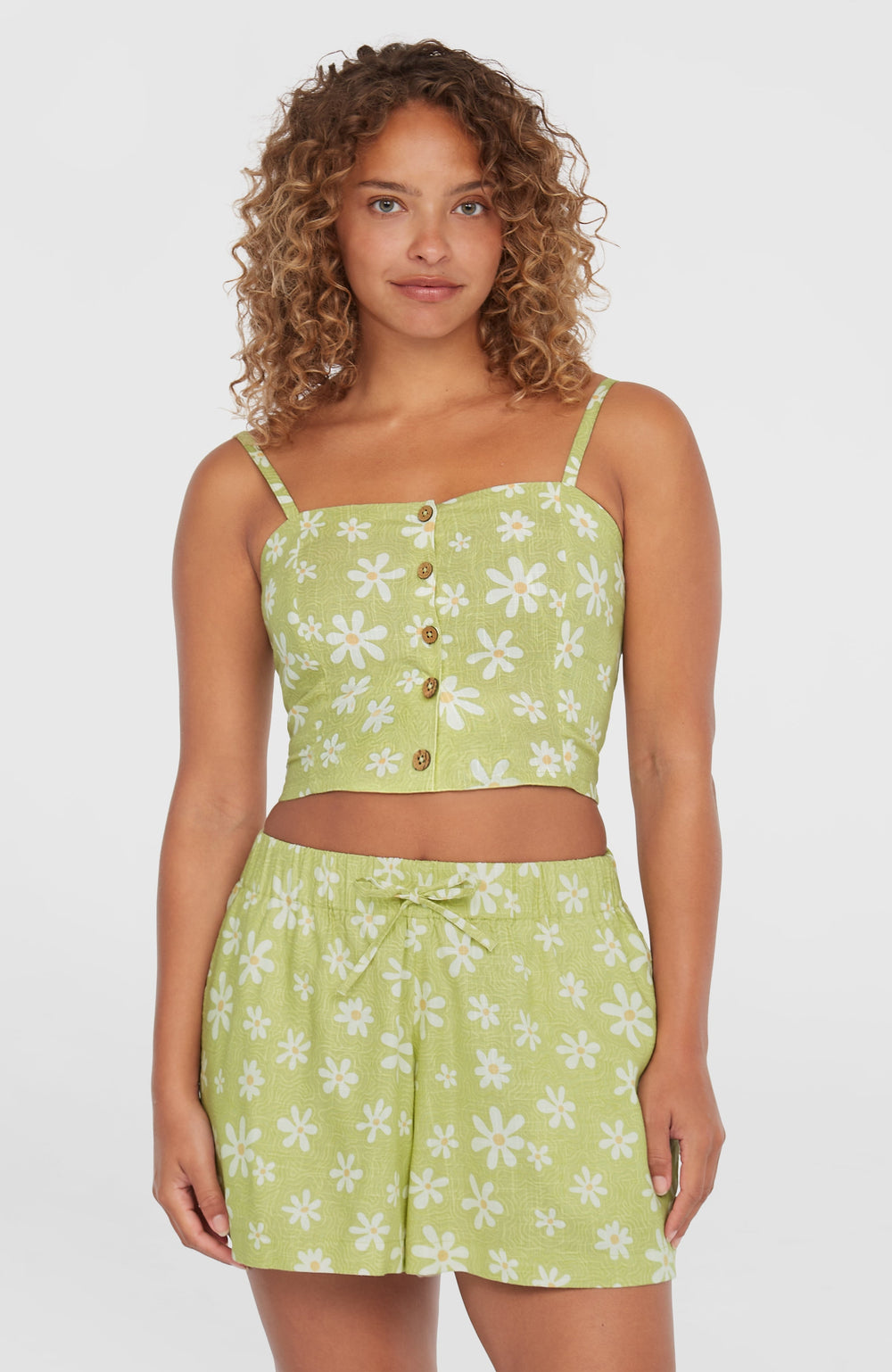 Beach Vintage Cropped Top Women - Green Daisyline