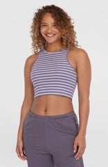 Jess Rib Tanktop Women - Purple Yarn Dye Stripe