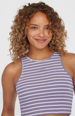 Jess Rib Tanktop Women - Purple Yarn Dye Stripe