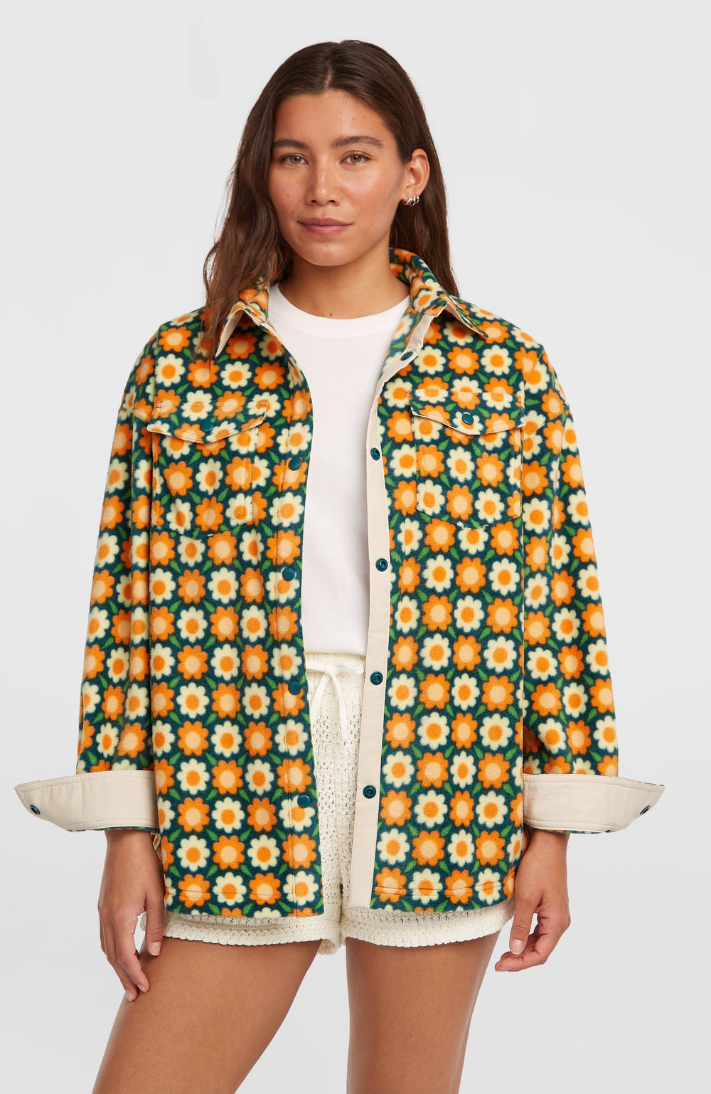 O'Riginals Superfleece Shirt Women - Green Retro Flower