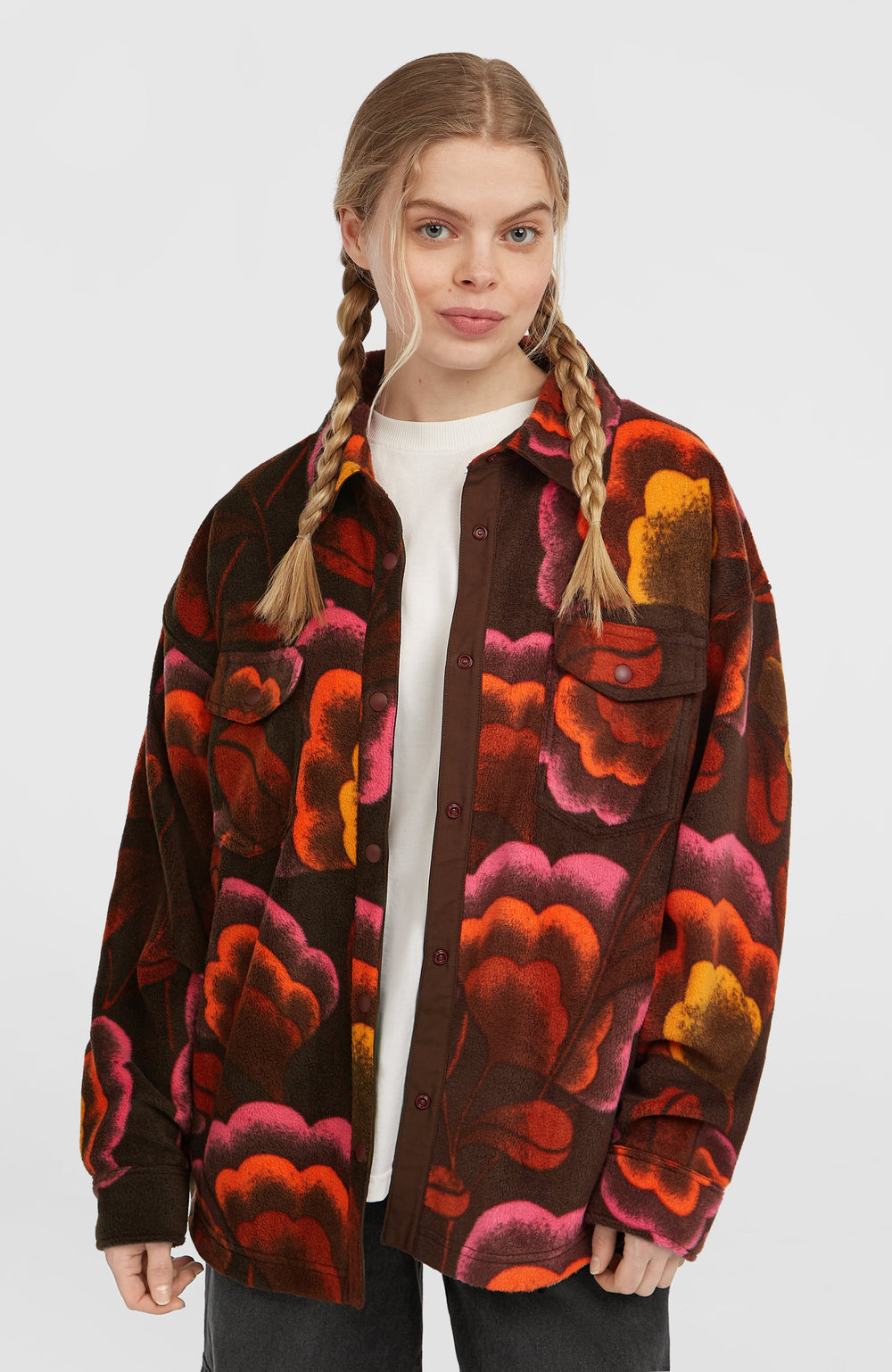 O'Riginals Superfleece Shirt Women - Brown Originals Flower