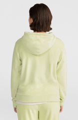 Velour Hoodie Fleece Women - Lime Wash