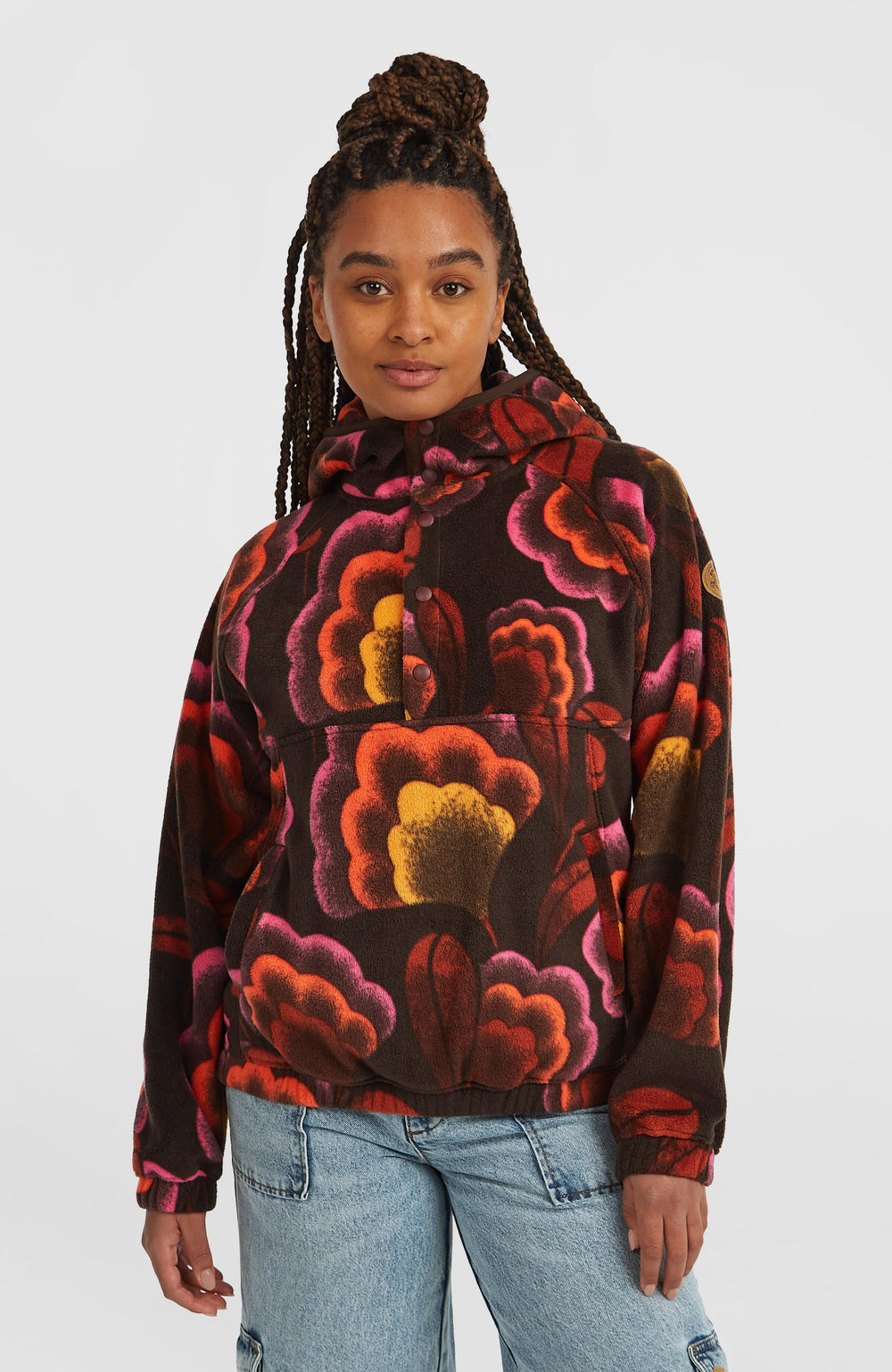 O'Riginals Superfleece Hoodie Women - Brown Originals Flower