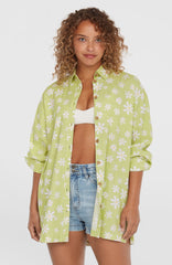 Beach Vintage Long Shirt Women - Green Daisyline