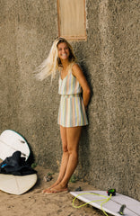 Thin Strap Buttoned Romper Women - Multi Must Haves Stripe