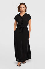 Lori Maxi Shirt Dress Women - Black Out