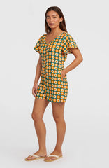 O'Riginals Playsuit Women - Green Retro Flower