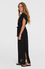 Lori Maxi Shirt Dress Women - Black Out