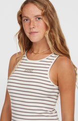 Jess Midi Rib Dress Women - White Yarn Dye Stripe