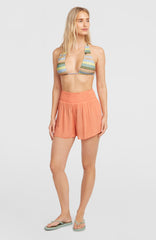 Johnny Smocked Waist Shorts Women - Funky Peach