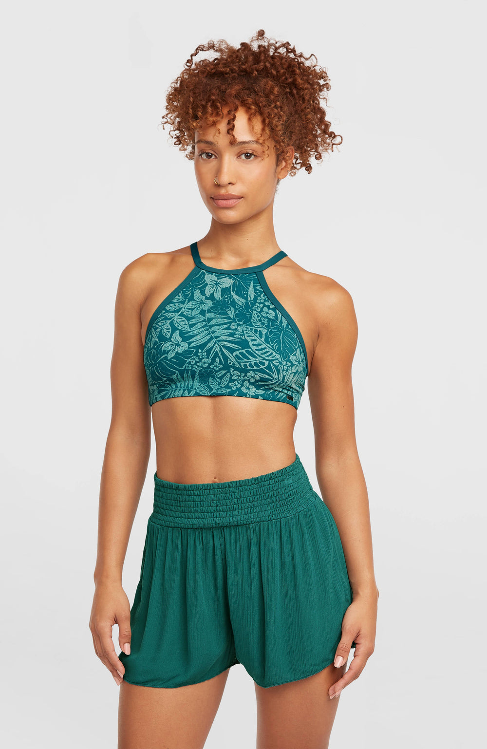 Johnny Smocked Waist Shorts Women - Botanical Heat