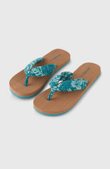 Ditsy Sun Sandals Women - Green Island Sky