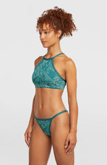 High-Neck Bikini Set Women - Green Island Sky