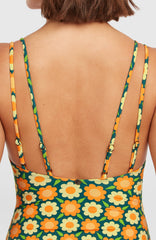 O'Riginals Swimsuit Women - Green Retro Flower