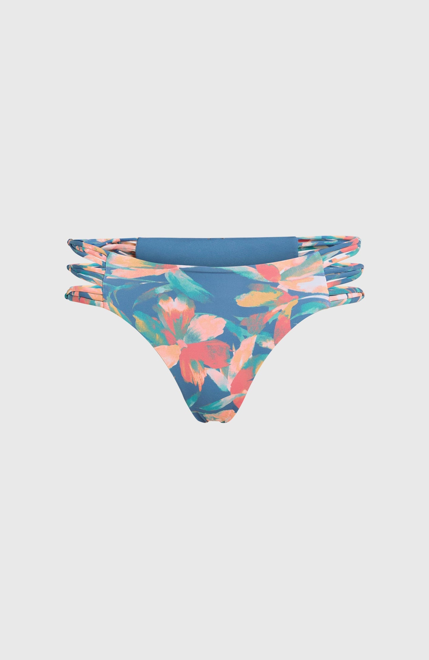 Boulders Strappy Sides Bikini Bottoms Women - Blue Painted Tropics