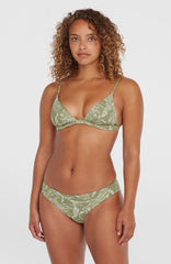 Seaside Tri Bikini Top Women - Green Textured Jungle