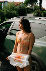 Women Of The Wave Popoyo Matira Bikini Set Women - Orange Abstract Wave