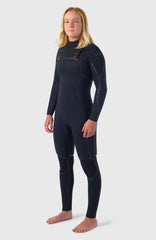 Hyperfreak Fire 4/3mm+ Chest Zip Full Wetsuit Women|Wetsuits - BLACK/BLACK