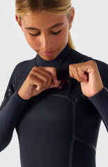 Hyperfreak Fire 4/3mm+ Chest Zip Full Wetsuit Women|Wetsuits - BLACK/BLACK