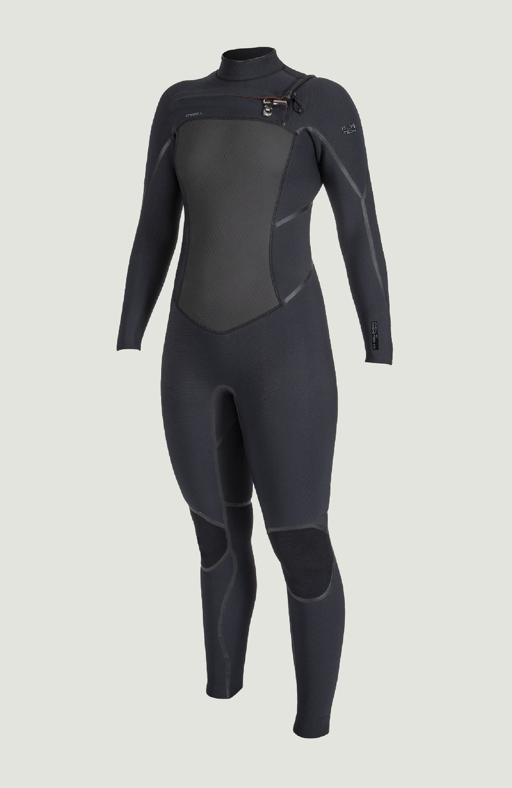 Psycho Tech 5/4mm Chest Zip Full Wetsuit Women|Wetsuits - BLACK/BLACK