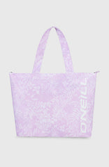 Coastal Print Tote Bag Women - Purple Island Sky