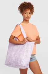 Coastal Print Tote Bag Women - Purple Island Sky