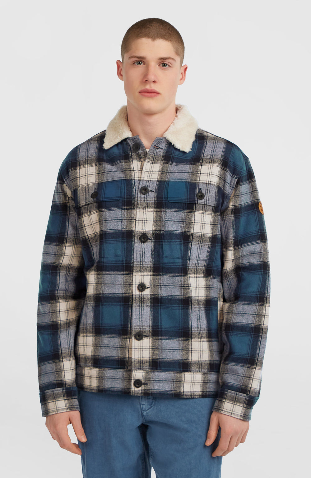 O'Riginals Fleece-Lined Jacket Men - Mozart Blue Check