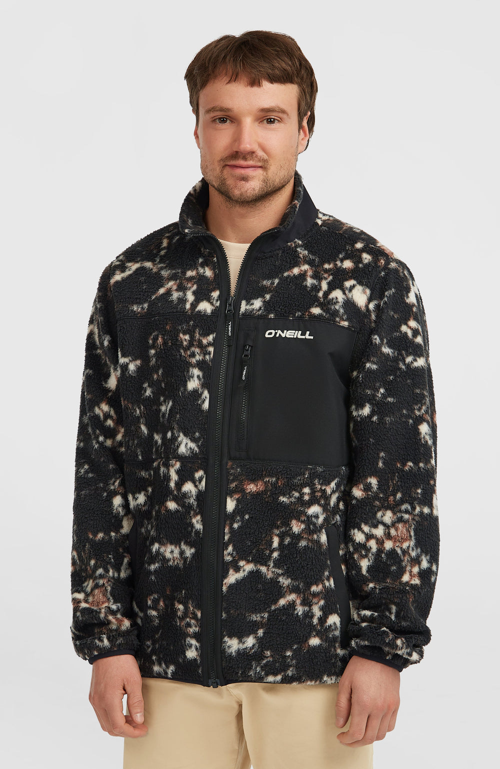 Must-Have High-Pile Full-Zip Fleece Men - Black/Beige Quarry