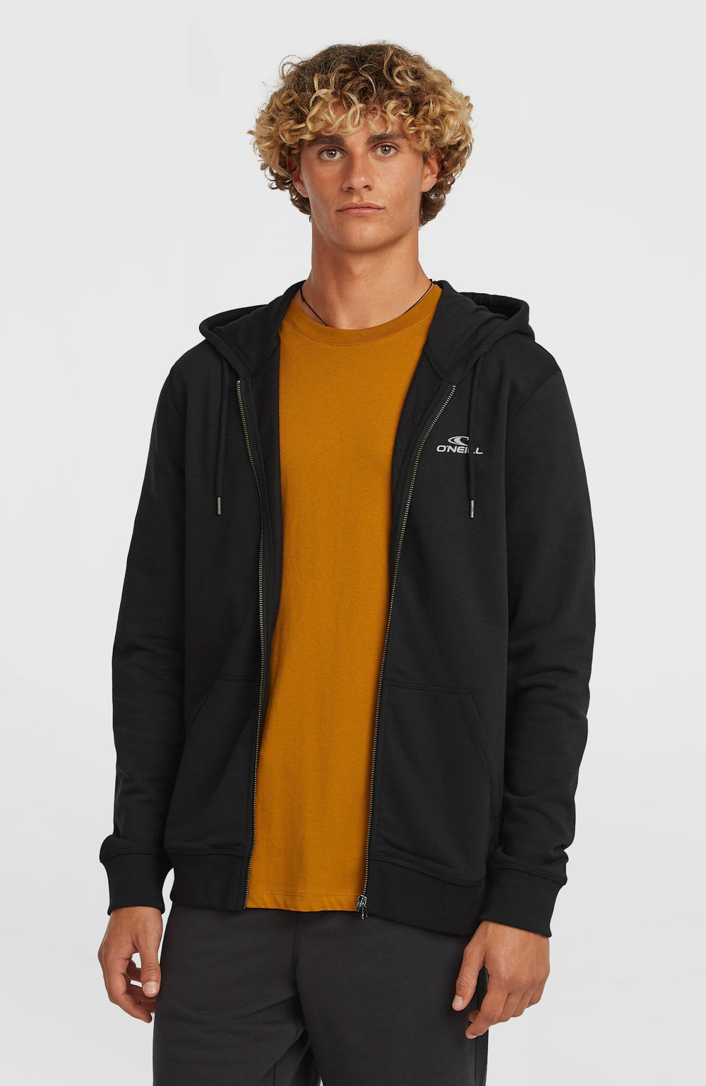 Small Logo Full-Zip Hoodie Men - Black Out