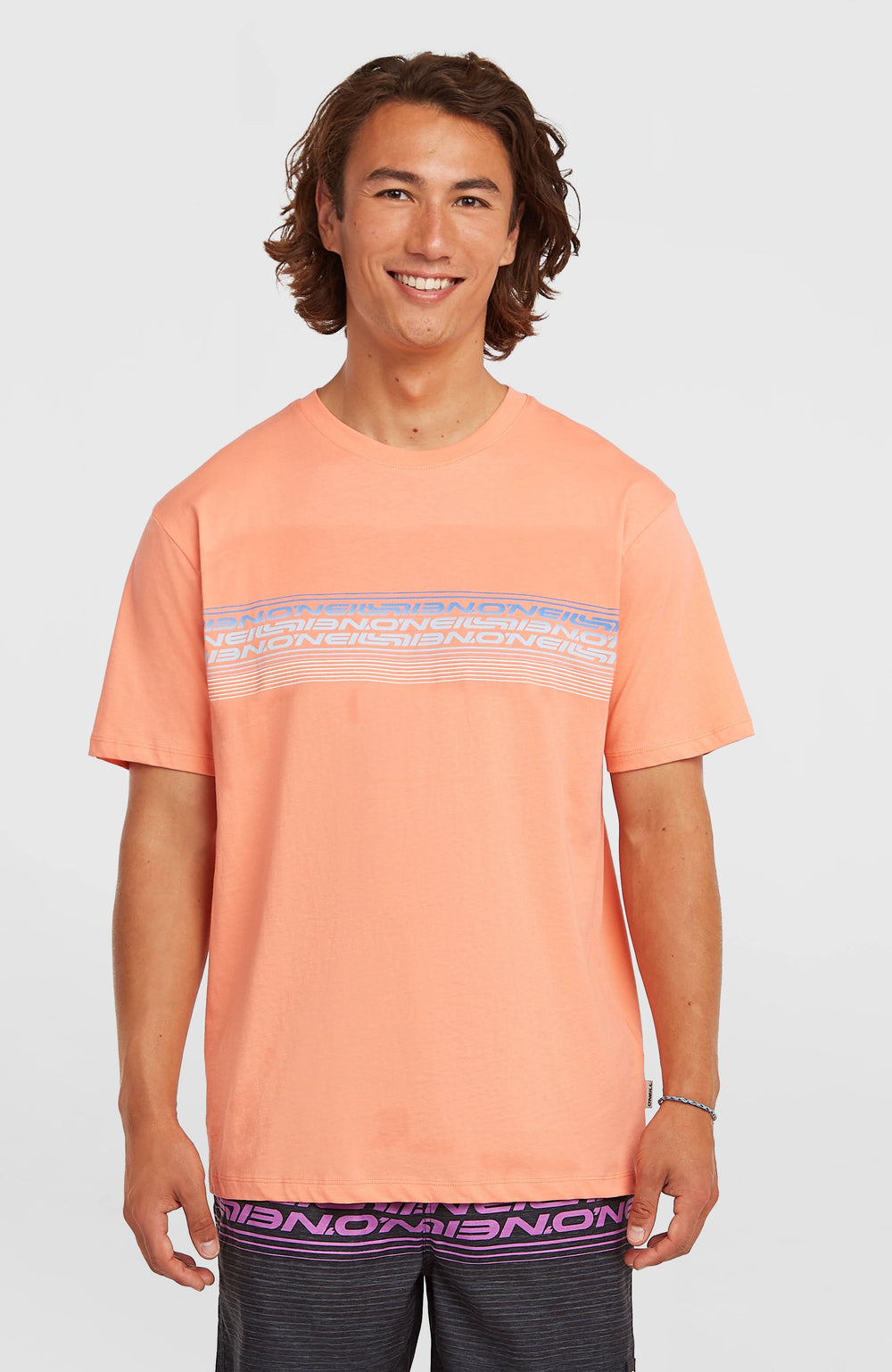 O’Neill Logo Stripe T-Shirt Men - Funky Peach