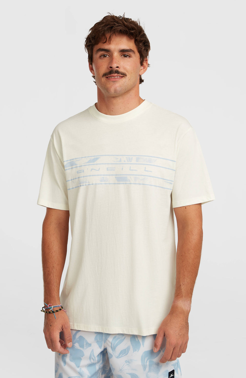 O’Neill Flower Stripe T-Shirt Men - Snow White