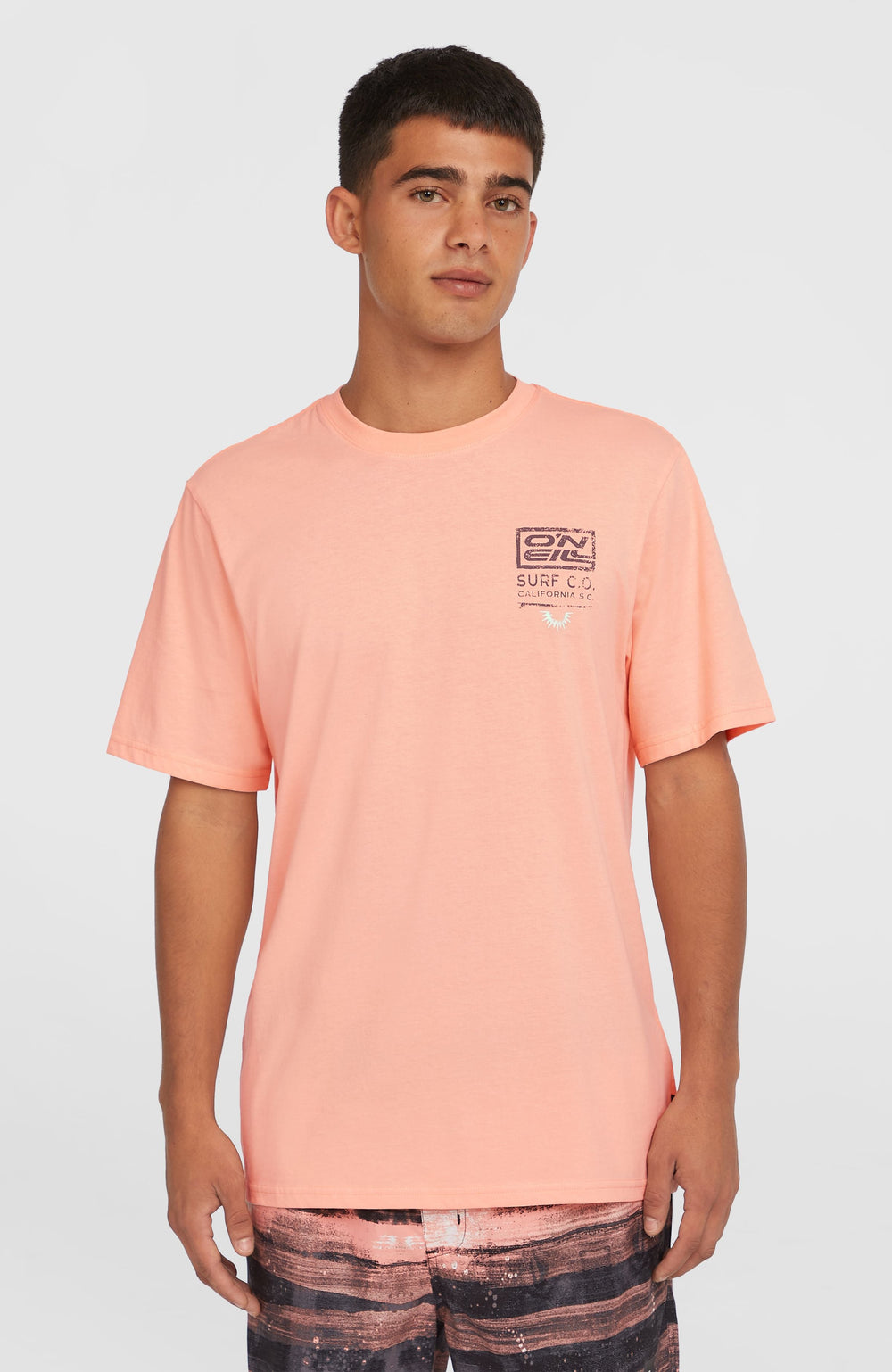 Retro Graphic T-Shirt Men - Coral Pop