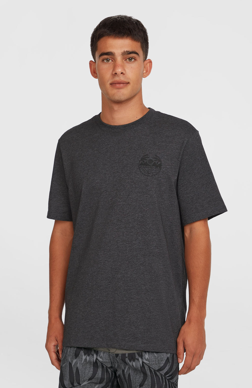 Back Print T-Shirt Men - Black Out Melange