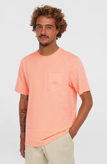Slub Chest Pocket T-Shirt Men - Coral Pop