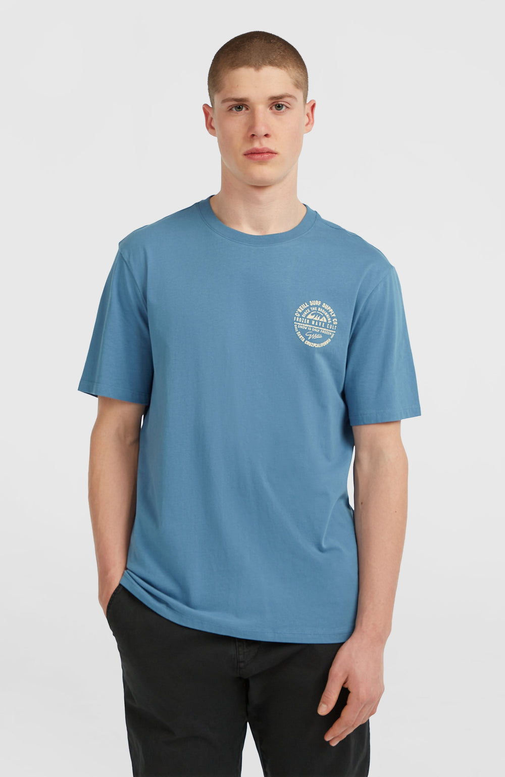 Chest-Print T-Shirt Men - Mozart Blue