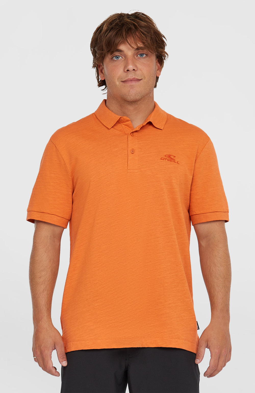 Slub Small Logo Polo Men - Cinnamon Stick