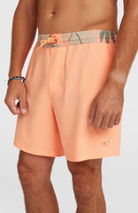 Pocket Print 16'' Swimshorts Men - Funky Peach