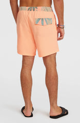 Pocket Print 16'' Swimshorts Men - Funky Peach