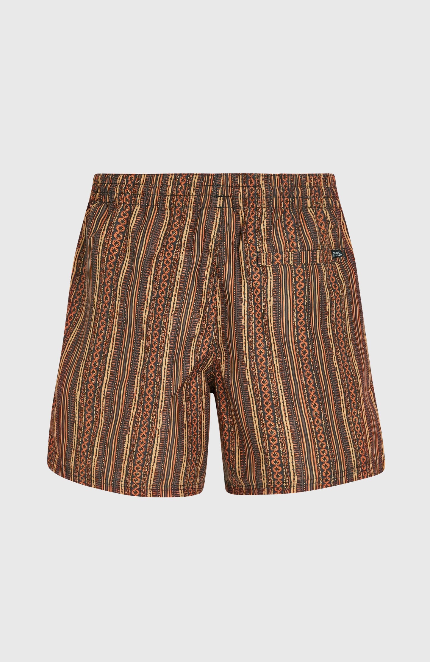 Cali Print 15'' Swim Shorts Men - Orange Pressed Lines
