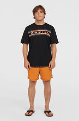 Cali Block 15'' Swim Shorts Men - Orange Pressed Lines