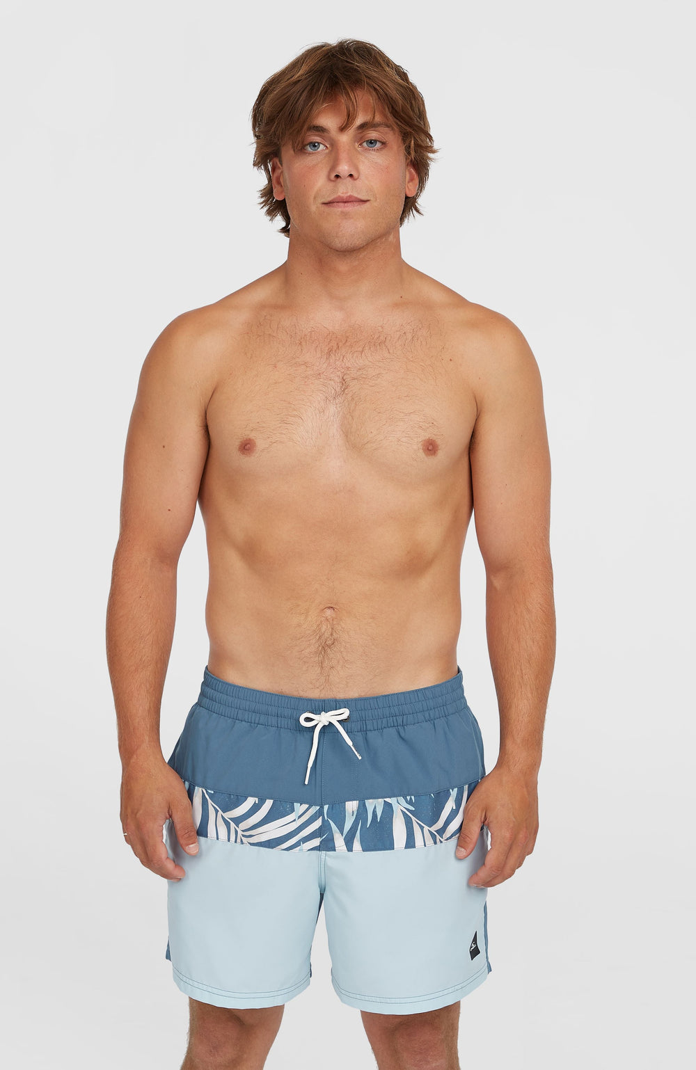 Cali Block 15'' Swim Shorts Men - Blue Dipped Leaves
