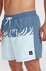Cali Block 15'' Swim Shorts Men - Blue Dipped Leaves