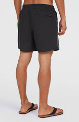 Cali Block 15'' Swim Shorts Men - Black Dipped Leaves