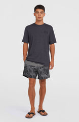 Cali Block 15'' Swim Shorts Men - Black Dipped Leaves