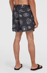 Cali Print 15'' Swim Shorts Men - Black Mystical