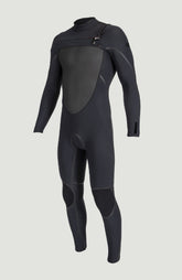 Psycho Tech 5/4mm Chest Zip Full Wetsuit Men|Wetsuits - BLACK/BLACK