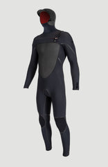Psycho Tech 6/4mm Chest Zip Full Wetsuit with Hood Men|Wetsuits - BLACK/BLACK
