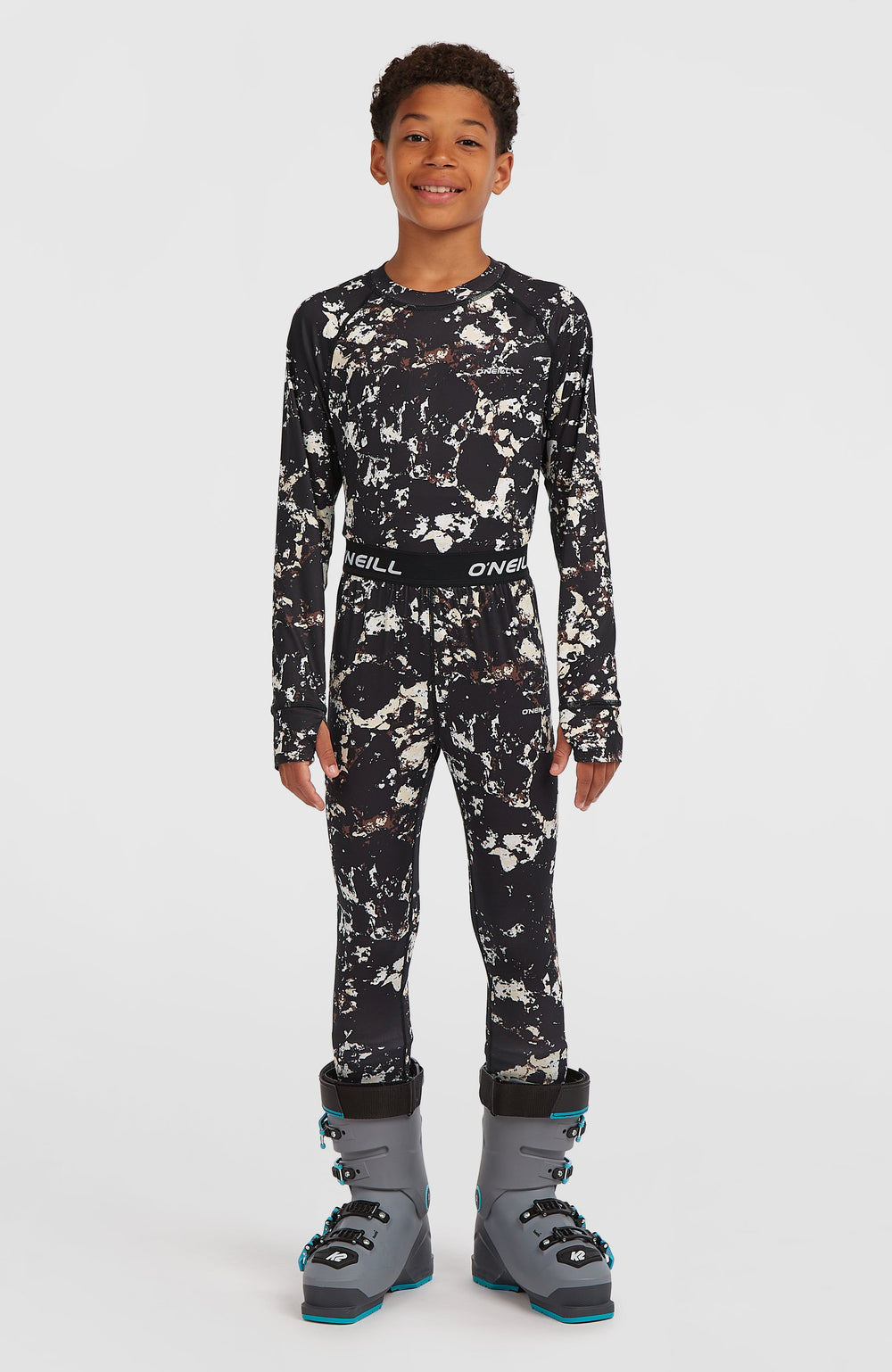 Baselayer Set Kids - Black/Beige Quarry