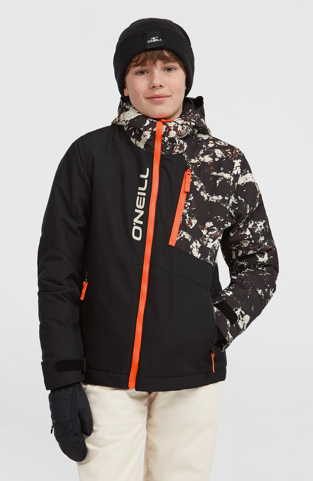FWC'Cruz Block Snow Jacket Kids - Black/Beige Quarry